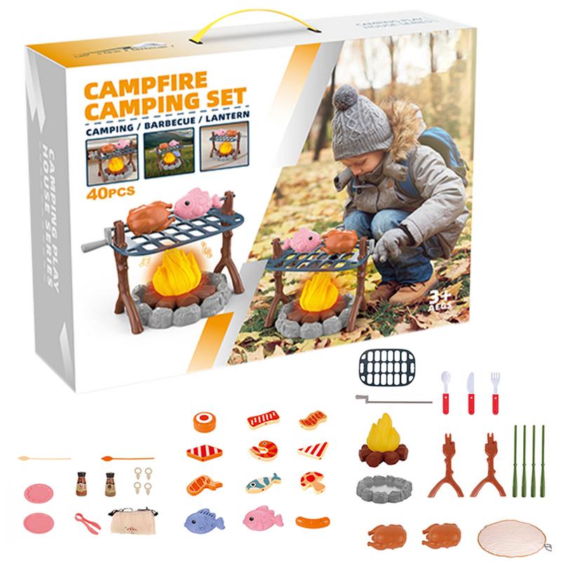Kids Outdoor Grill Set - Crianças fingir conjunto de acampamento mini