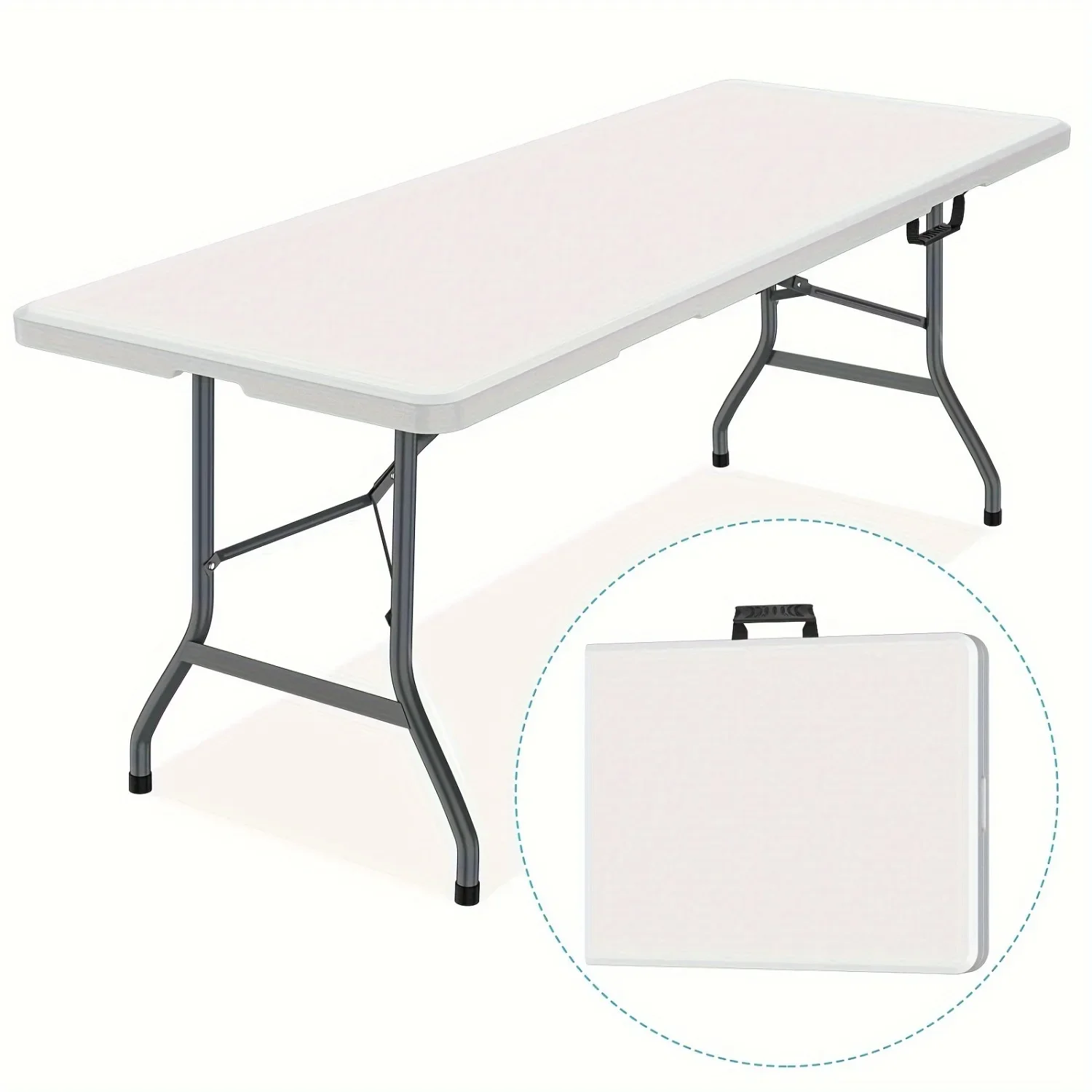 Kids Outdoor Folding Table - Mesa Plástica Dobrável Espaçosa de 6FT