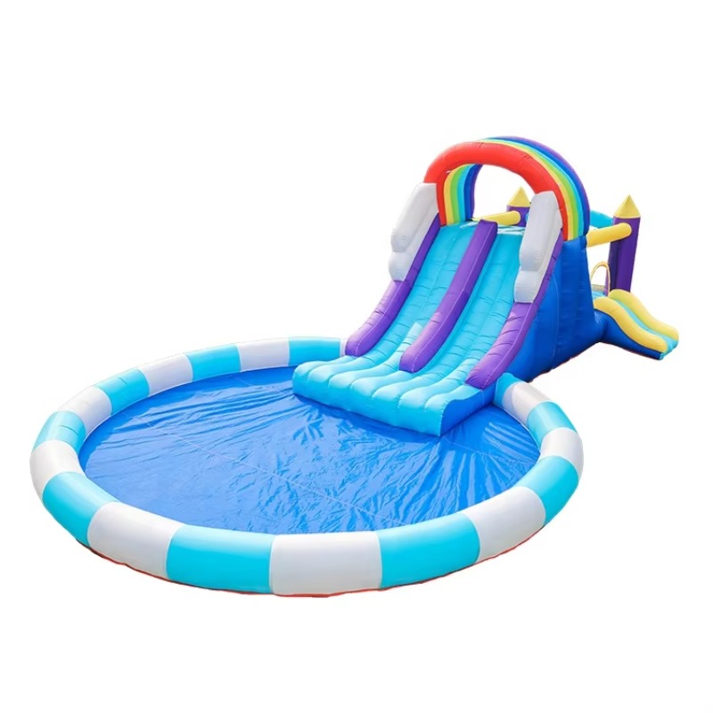 Kids Outdoor Inflatable - Escorregador Inflável Gigante Arco-Íris para Crianças