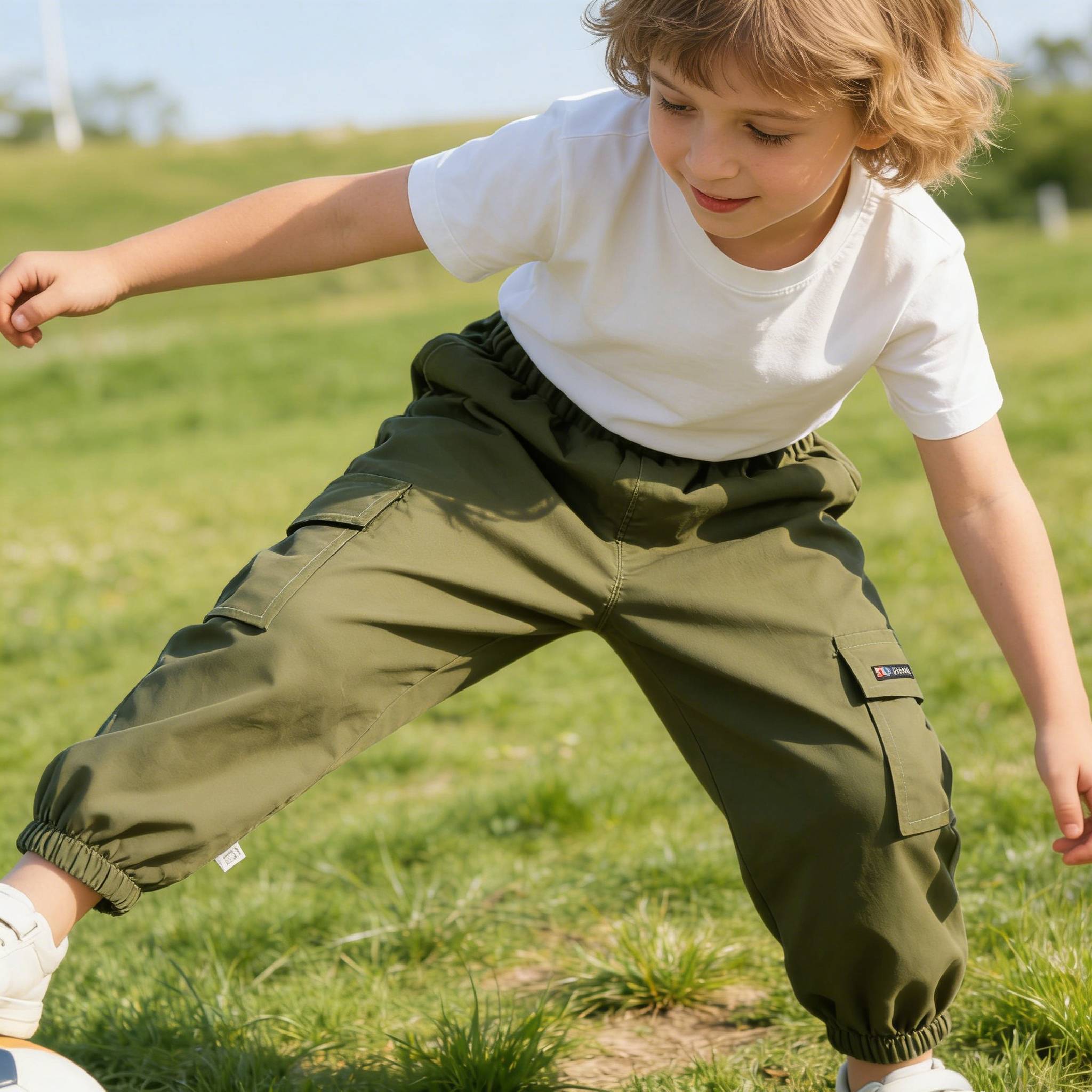 Kids Outdoor Overalls - Calças Cargo Infantis Masculinas Primavera Verão