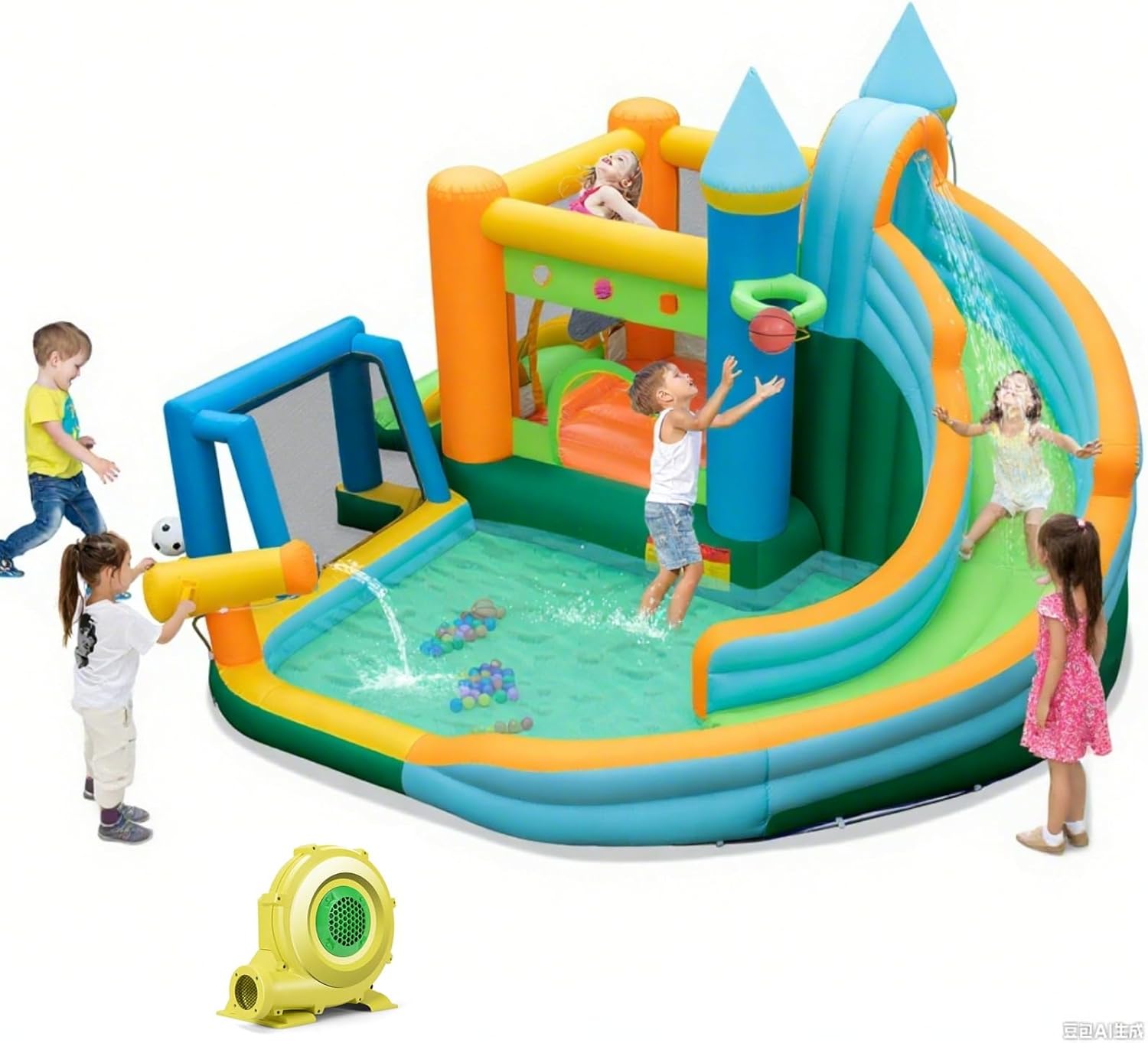 Kids Outdoor Inflatable - Castelo Inflável Aquático 9 em 1