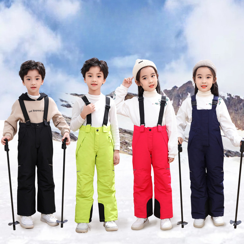 Kids Outdoor Overalls - Calças de esqui impermeáveis, macacão esporte