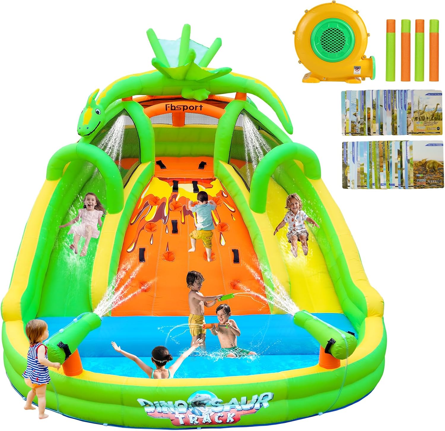 Kids Outdoor Inflatable - Castelo Inflável para Crianças com Escorregador,
