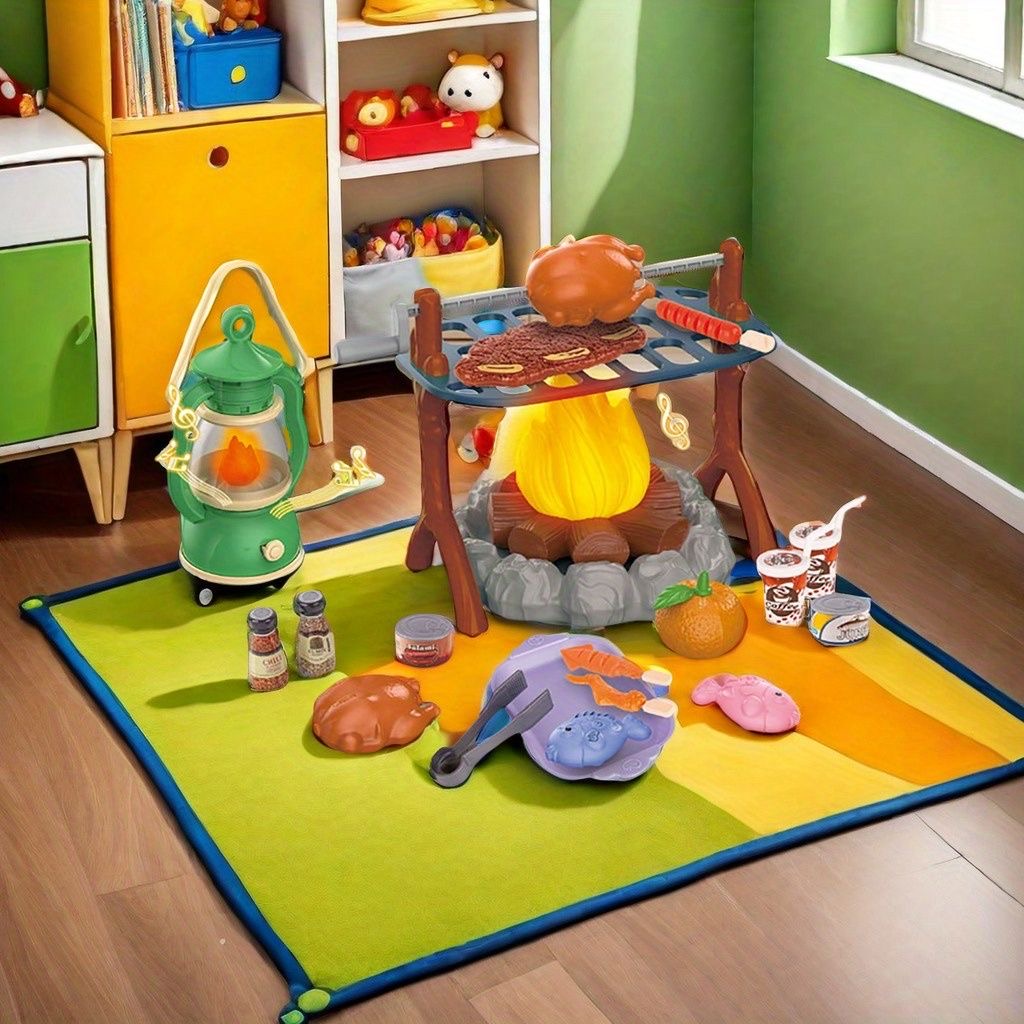 Kids Outdoor Grill Set - Conjunto de brincar para acampamento infantil