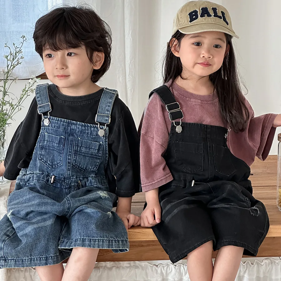 Kids Outdoor Overalls - Macacão Jeans Infantil Unissex Verão 2026