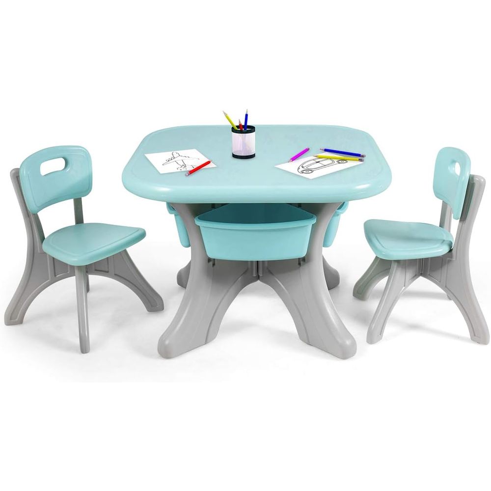 Kids Outdoor Activity Table - Mesa e Cadeiras Infantis, Conjunto de