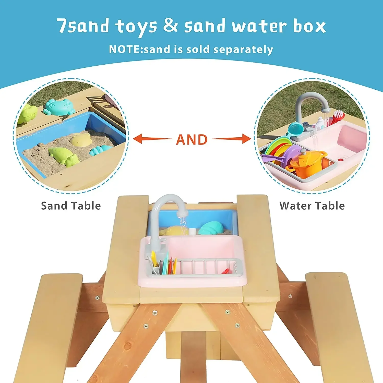 # Mesa de piquenique infantil, - Kids Outdoor Activity Table avaliação e preço