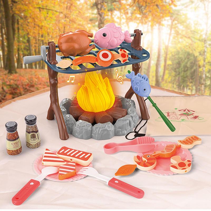 Crianças fingir conjunto de ac - Kids Outdoor Grill Set avaliação e preço