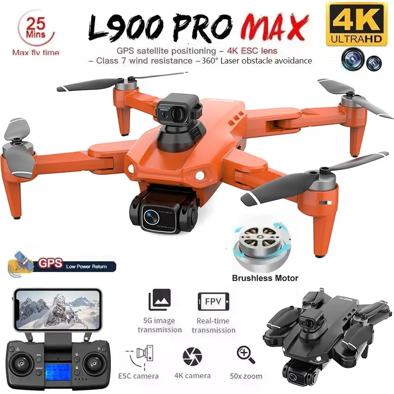 L900 Pro MAX GPS Drone 4K Prof - Kids Outdoor Toy Storage avaliação e preço