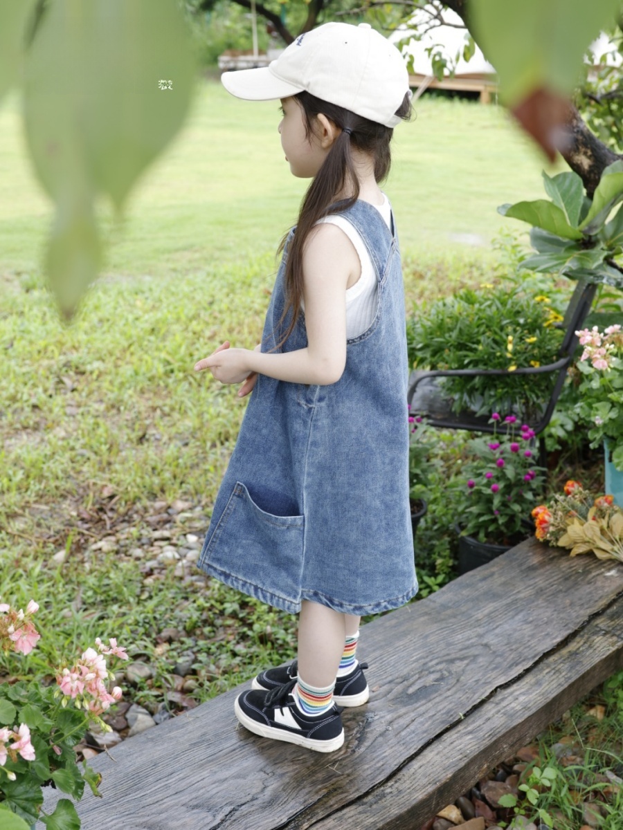 Macacão Saia Jeans Infantil Fe - Kids Outdoor Overalls avaliação e preço