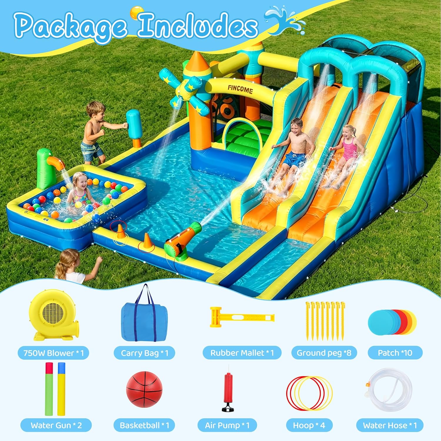 Castelo Inflável 10 em 1 com D - Kids Outdoor Inflatable avaliação e preço
