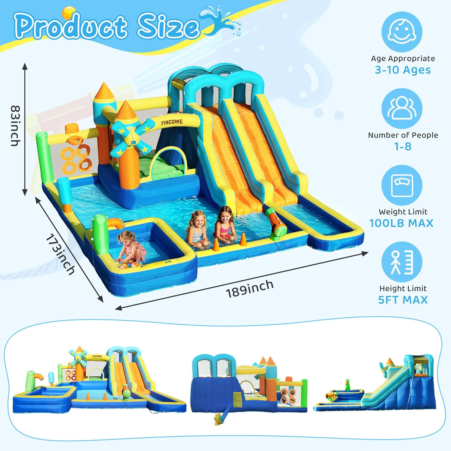 Castelo Inflável 10 em 1 com D - Kids Outdoor Inflatable avaliação e preço