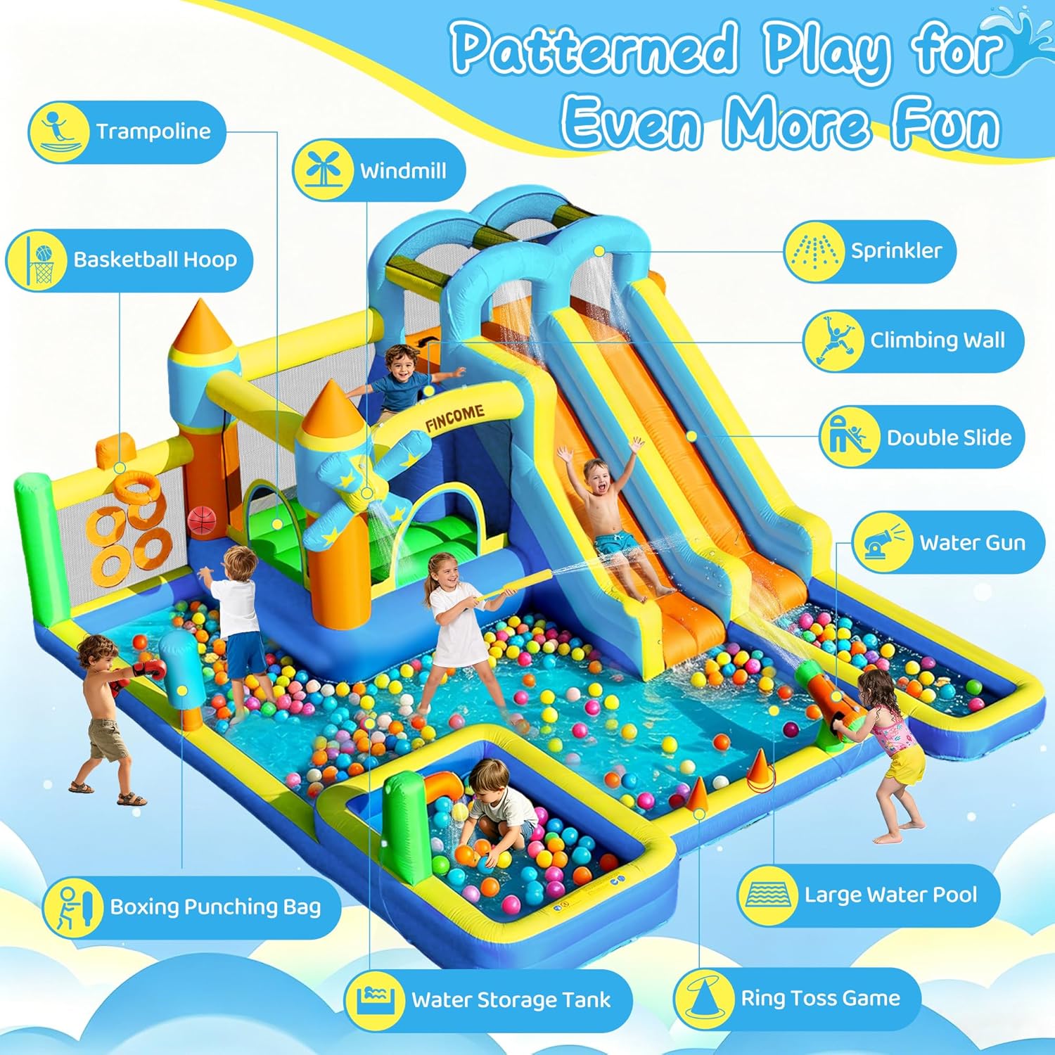 Castelo Inflável 10 em 1 com D - Kids Outdoor Inflatable avaliação e preço