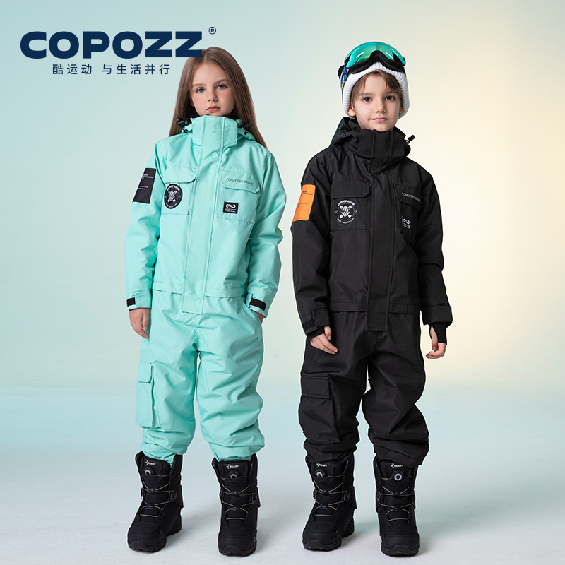 Copozz crianças snowsuit terno - Kids Outdoor Overalls avaliação e preço