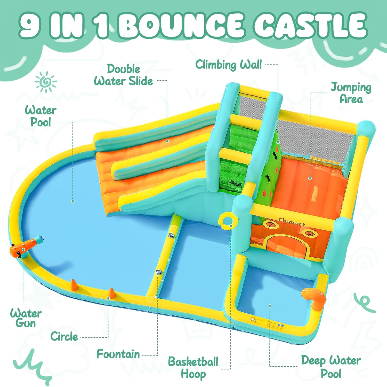 Castelo Inflável com Escorrega - Kids Outdoor Inflatable avaliação e preço