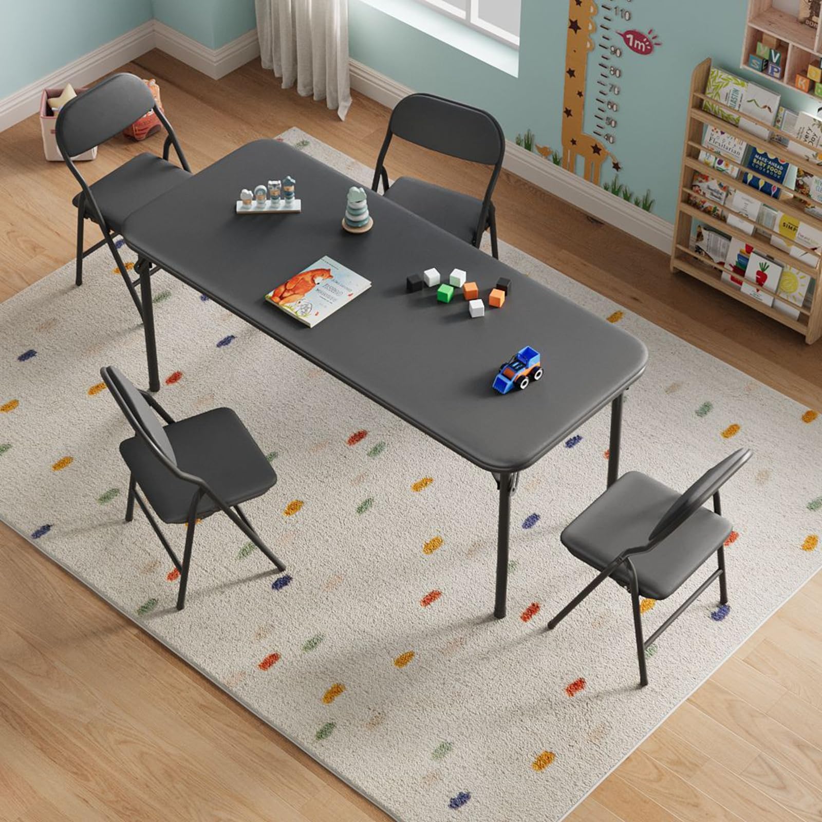 Mesa Retangular Dobrável de 47 - Kids Outdoor Activity Table avaliação e preço