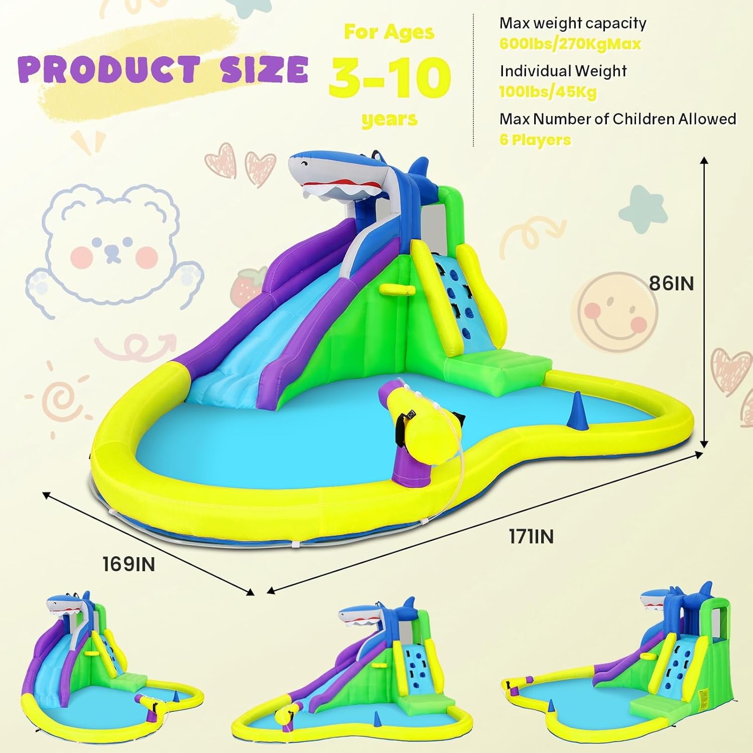 Castelo Inflável 13x14FT com E - Kids Outdoor Inflatable avaliação e preço