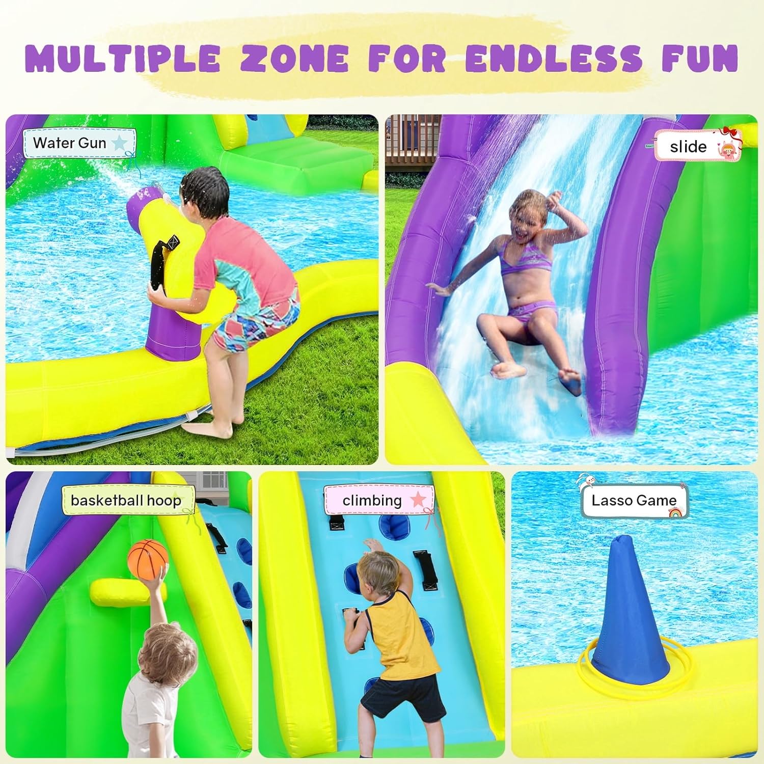 Castelo Inflável 13x14FT com E - Kids Outdoor Inflatable avaliação e preço
