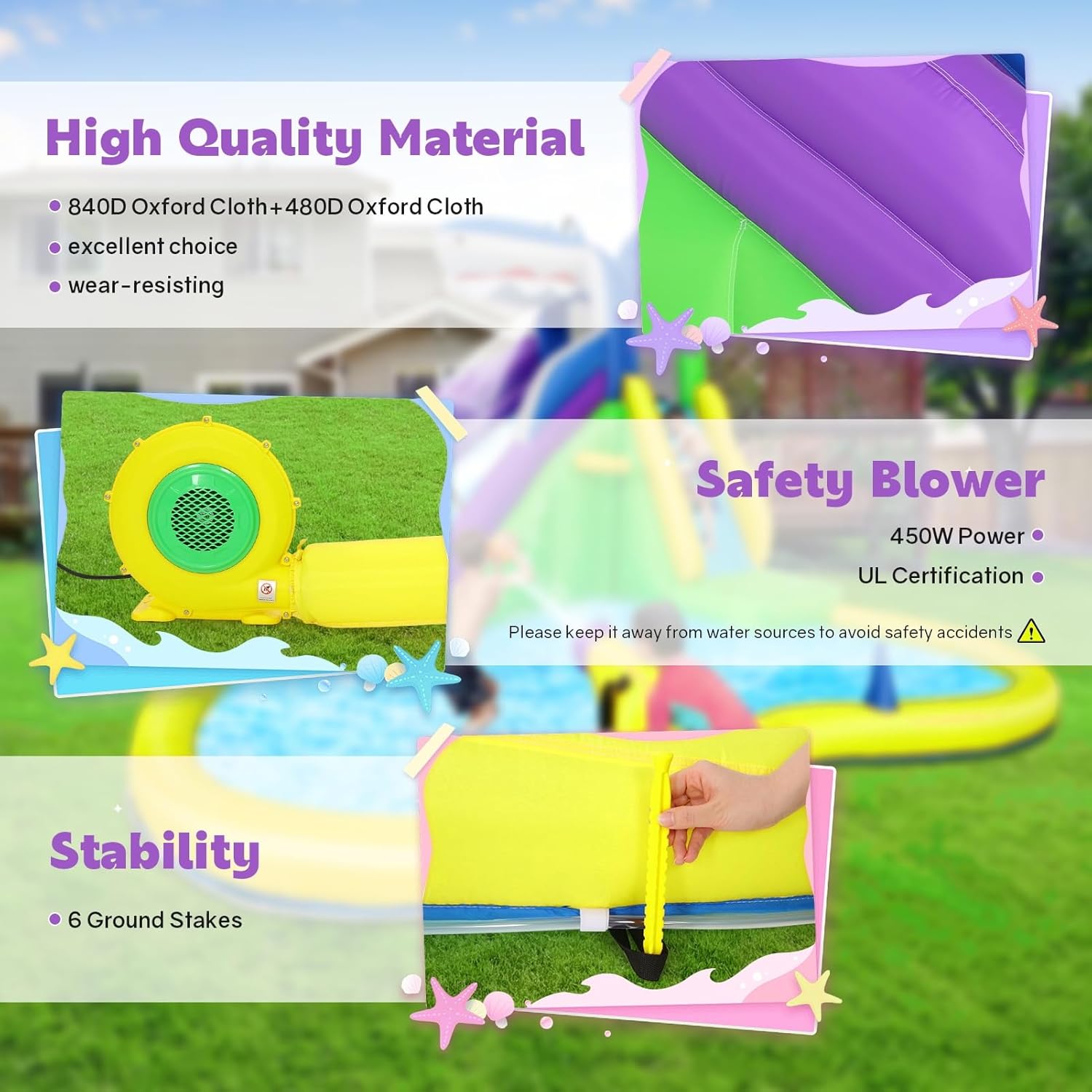 Castelo Inflável 13x14FT com E - Kids Outdoor Inflatable avaliação e preço
