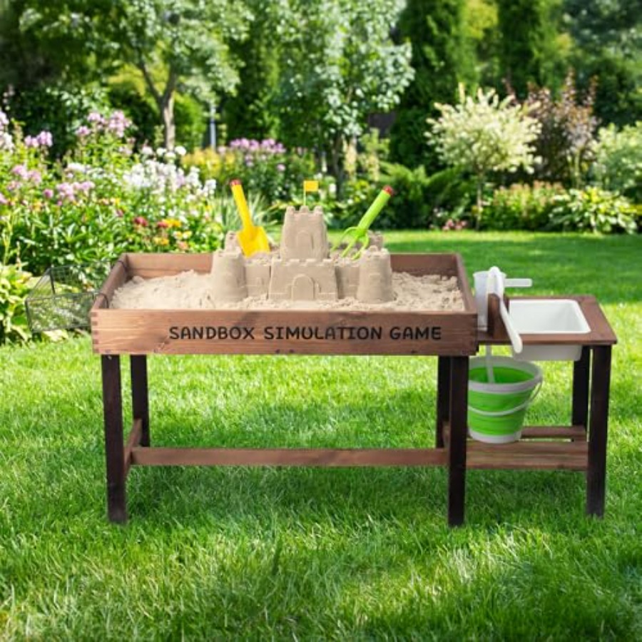 Mesa de areia de madeira para  - Kids Outdoor Activity Table avaliação e preço