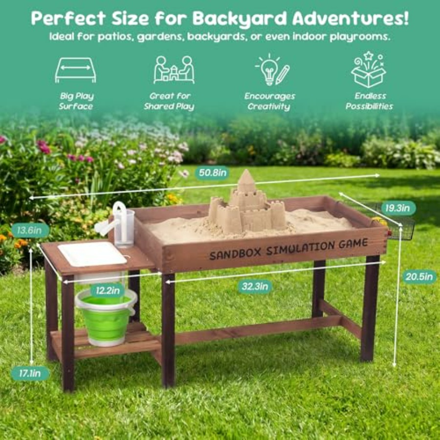 Mesa de areia de madeira para  - Kids Outdoor Activity Table avaliação e preço