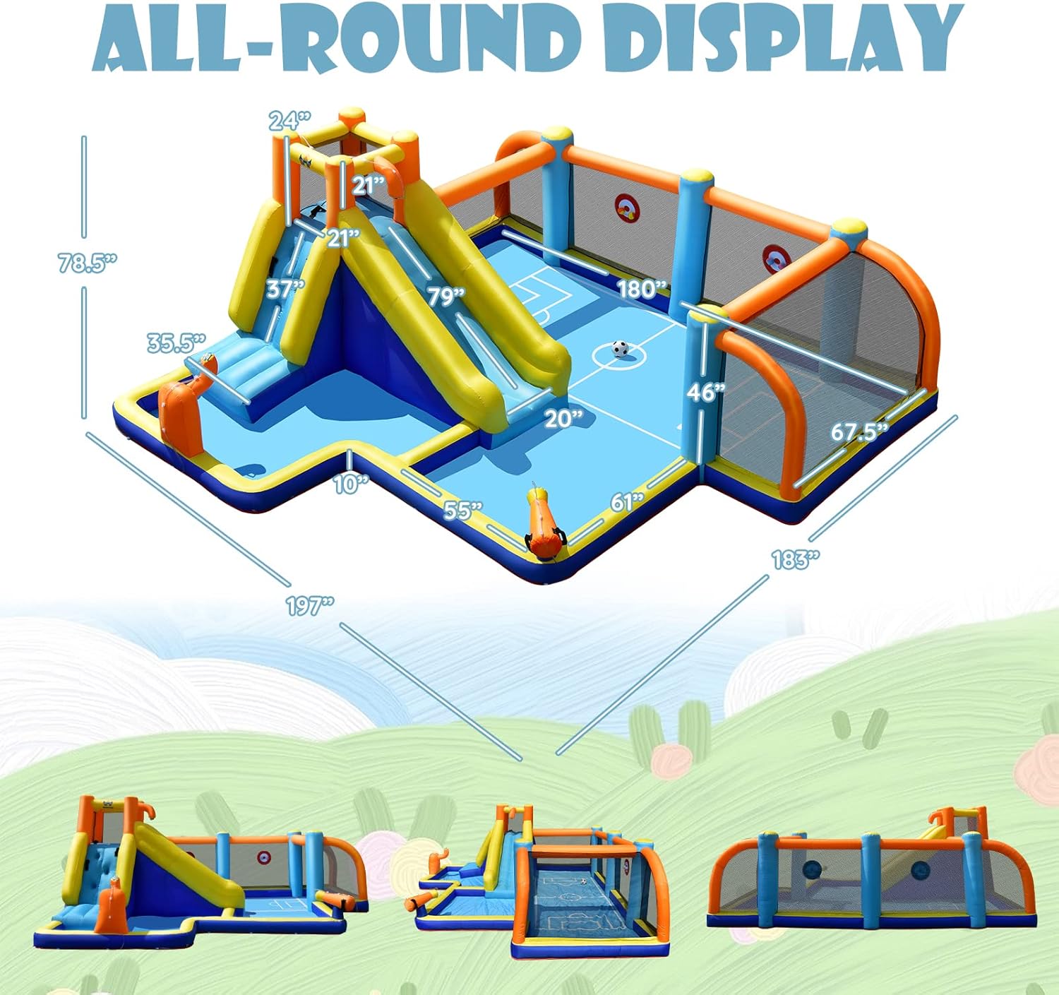 Escorregador Inflável de Água, - Kids Outdoor Inflatable avaliação e preço