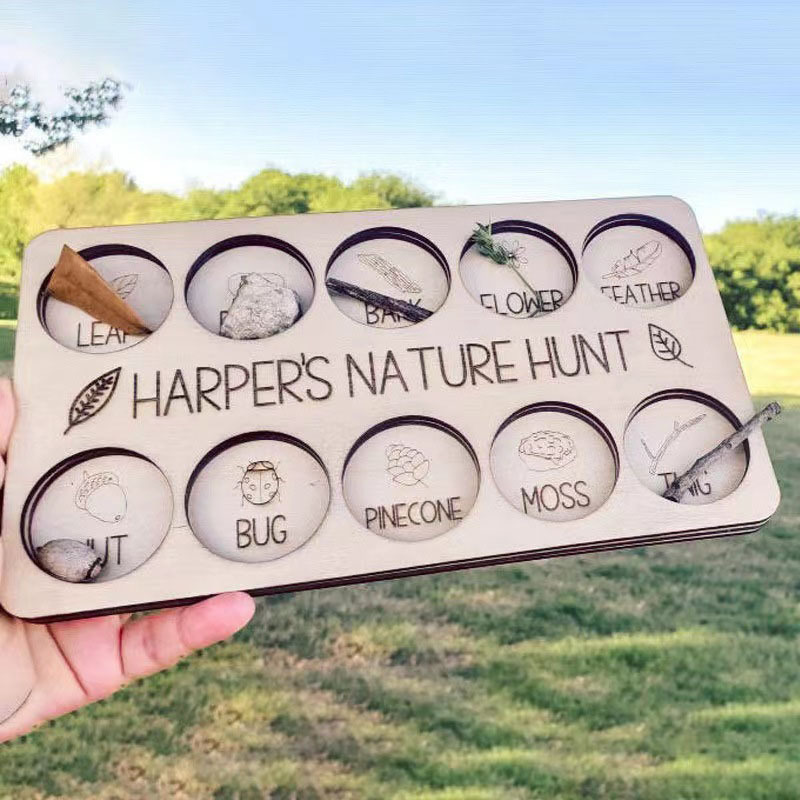 Placa de Madeira Personalizada - Kids Outdoor Nature Scavenger Hunt avaliação e preço
