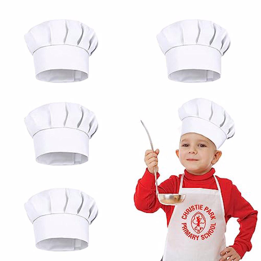 4 Peças Chapéu de Chef Branco  - Kids Outdoor Kitchen Accessories avaliação e preço